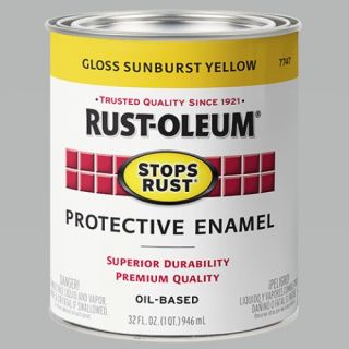 Rust-Oleum® Stops Rust®, Gloss Protective Enamel, Sunburst Yellow, Oil-Based, Quart