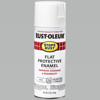Rust-Oleum® Stops Rust®, Flat Protective Enamel, Oil-Based, Spray Paint, 12 oz.