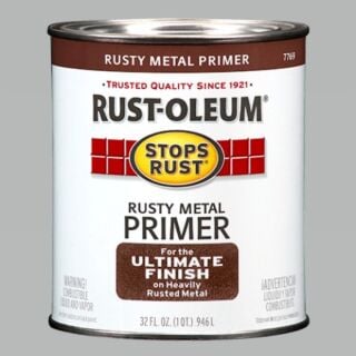 Rust-Oleum® Stops Rust®, Rusty Metal Primers, Red, Flat, Quart