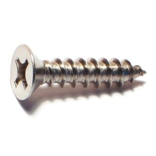 MIDWEST #12 x 1 in. 18-8 Stainless Steel Phillips Flat Head Sheet Metal Screws, 45 Count