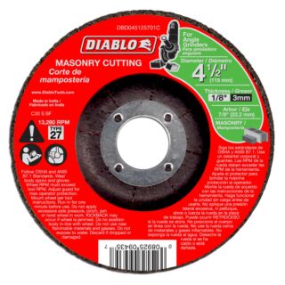 Diablo 4-1/2 Masonry Cut Off Disc - Type 27
