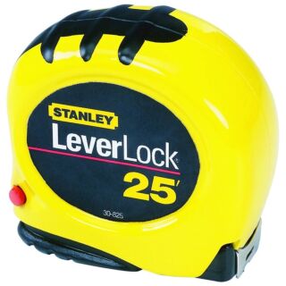 STANLEY STHT30825 Measuring Tape, 25 ft L x 1 in W Blade, Steel Blade, Black/Yellow