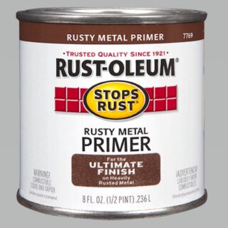 Rust-Oleum® Stops Rust®, Rusty Metal Primers, Red, Flat, Half Pint