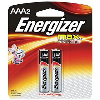 Energizer E92BP-2 Alkaline Battery, AAA Battery, Zinc, Manganese Dioxide, 1.5 V Battery
