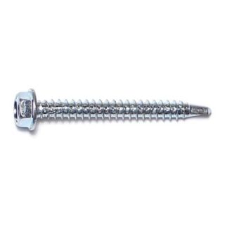 MIDWEST #8-18 x 1½ in. Zinc Plated Steel Hex Washer Head Self-Drilling Screws, 60 Count
