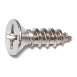 MIDWEST #12 x ¾ in. 18-8 Stainless Steel Phillips Flat Head Sheet Metal Screws, 55 Count