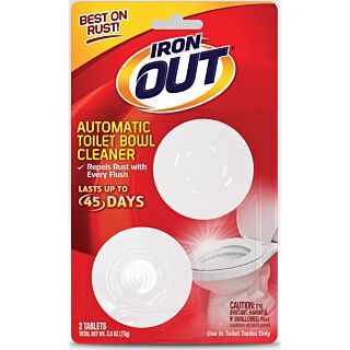 IRON OUT Toilet Bowl Cleaner, Solid, Pine, White
