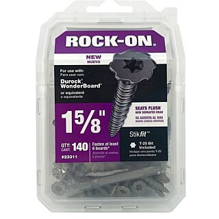 Rock-On Cement Board Screw, #9 x 1-5/8 in. 140 Count
