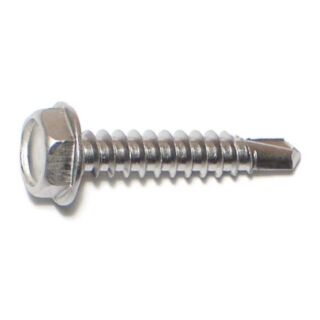 MIDWEST #10-16 x 1 in. 410 Stainless Steel Hex Washer Head Self-Drilling Screws, 42 Count