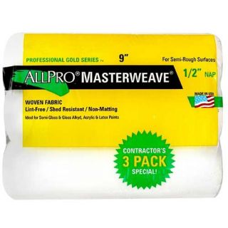 ALLPRO® 9 in. x 1/2 in. Masterweave Woven Fabric Roller Cover, 3 Pack