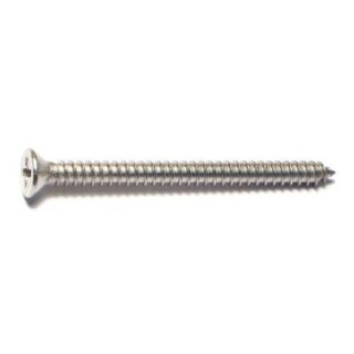 MIDWEST #8 x 2 in. 18-8 Stainless Steel Phillips Flat Head Sheet Metal Screws, 50 Count