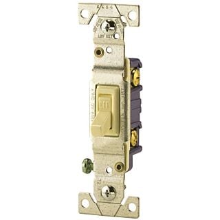 Eaton Wiring Devices C1301-7V Toggle Switch, 120 V, Wall Mounting, Polycarbonate, Ivory