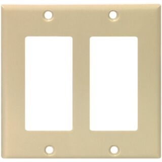 Eaton Cooper Wiring 2152 Series 2152V-BOX Standard-Size Wallplate, 4-Gang, Thermoset, Ivory