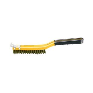 Allway Long Handle Soft-Grip Brass Wire Brush with Scraper