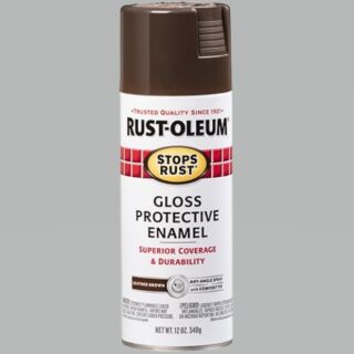 Rust-Oleum® Stops Rust®, Gloss Protective Enamel, Leather Brown, Oil-Based, Spray Paint, 12 oz.
