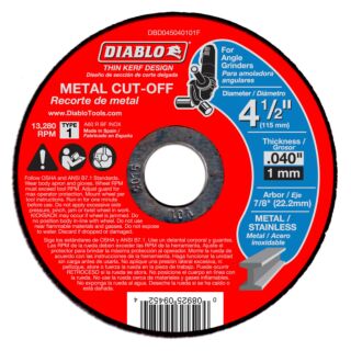 Diablo 4-1/2 Metal Cut Off Disc - Thin Kerf