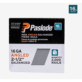 Paslode Collated Finish Nails, 16 Gauge Angled, Galvanized