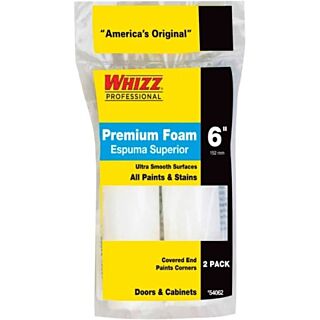 Whizz® 6 in. Premium White Foam High Density  Mini Roller, 2 Pack