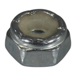 MIDWEST #6-32 Zinc Plated Grade 2 Steel Coarse Thread Nylon Insert Lock Nuts, 100 Count