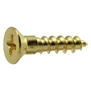 MIDWEST #8 x ¾ in. Brass Phillips Flat Head Wood Screws, 70 Count