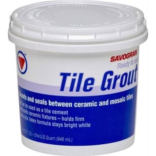 SAVOGRAN Tile Grout, Paste, Mild Ammonia, Bright White, Quart