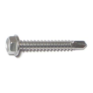 MIDWEST #12-14 x 1½ in.  410 Stainless Steel Hex Washer Head Self-Drilling Screws, 30 Count