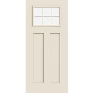JELD-WEN 6 Lite 2 Panel Smooth-Pro SP866 Craftsman Fiberglass Exterior Door Unit