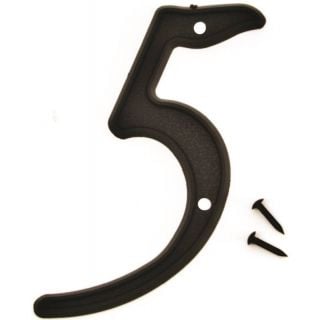 HY-KO PN-29/5 House Number, Character 5, 4 in H Character, Black Character