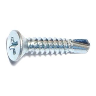 MIDWEST #10-16 x 1 in. Zinc Plated Steel Phillips Flat Head Self-Drilling Screws, 60 Count