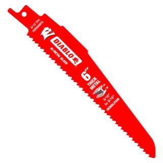 6 Diablo Bi-Metal Recip Blade for Thick Metal/Demolition (1/8 to 1/2) (25 pk)