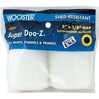 Wooster® Super/Doo-Z® 3 in. x 3/8 in. Nap Trim Roller Refill, 2 Pack