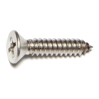 MIDWEST #14 x 1¼ in. 18-8 Stainless Steel Phillips Flat Head Sheet Metal Screws, 21 Count
