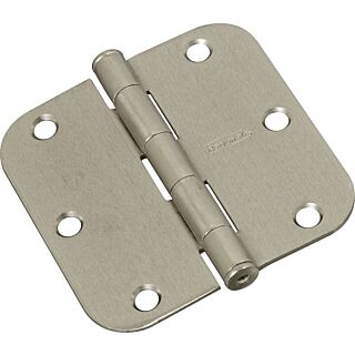 National Hardware N830-242 Door Hinge, Cold Rolled Steel, Satin Nickel, Non-Rising, Removable Pin, Full-Mortise Mounting