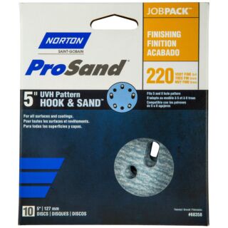 Norton 5 in. ProSand UVH Pattern Hook & Sand Discs 220 Grit, 10 Pack