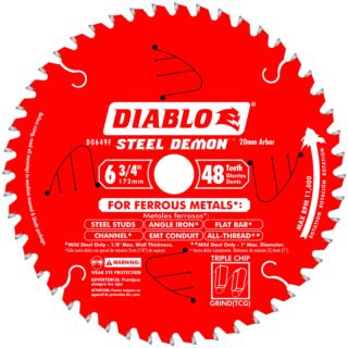 Diablo 6-3/4 in. x 48 Tooth Steel Demon Metal Cutting Saw Blade