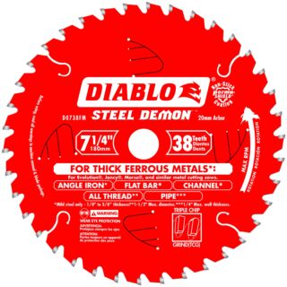 Diablo 7-1/4 in. x 38 Tooth Steel Demon Metal Cutting Saw Blade