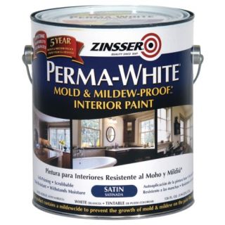 Zinsser® PERMA-WHITE® Satin Mold & Mildew-Proof Interior Paint, White, Gallon