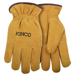 KINCO Lined Suede Cowhide Driver Gloves, Large
