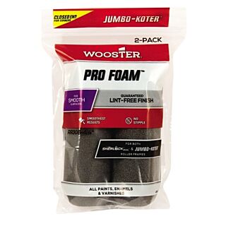 Wooster® RR308,  4-1/2 in. Pro Foam Jumbo-Koter Closed End Mini Roller Cover, 2 Pack