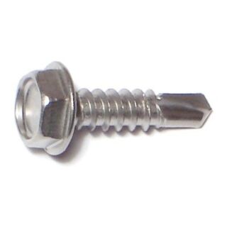 MIDWEST #10-16 x ¾ in. 410 Stainless Steel Hex Washer Head Self-Drilling Screws, 50 Count