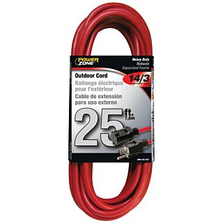 Powerzone Heavy Duty Extension Cord, 14/3, 25 ft