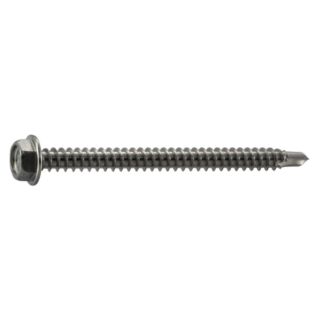 MIDWEST #8-16 x 2 in. 410 Stainless Steel Hex Washer Head Self-Drilling Screws, 40 Count