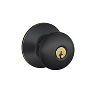 Schlage Plymouth Keyed Entry Knob Aged Bronze