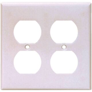Eaton Wiring Devices 2150W-BOX Standard-Size Duplex Receptacle Wallplate, 2-Gang, Thermoset, White