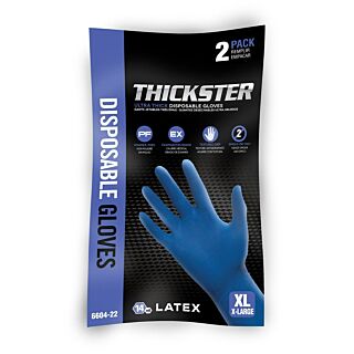 SAS Thickster® Powder Free Exam Grade Latex Gloves, Blue, Large, 2 Pack