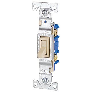 Eaton Wiring Devices 1301V Toggle Switch, 120 V, Wall Mounting, Polycarbonate, Ivory
