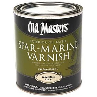 Old Masters Exterior Spar-Marine Varnish, Semi-Gloss, Quart