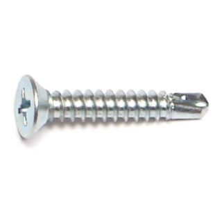 MIDWEST #8-18 x 1 in. Zinc Plated Steel Phillips Flat Head Self-Drilling Screws, 80 Count
