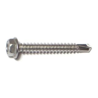 MIDWEST #8-18 x 1¼ in. 410 Stainless Steel Hex Washer Head Self-Drilling Screws, 50 Count
