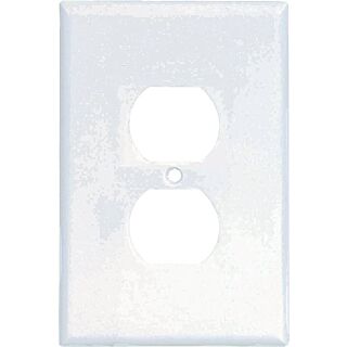 Eaton Wiring Devices 2142W-BOX Oversize Duplex Receptacle Wallplate, 1-Gang, Thermoset, White